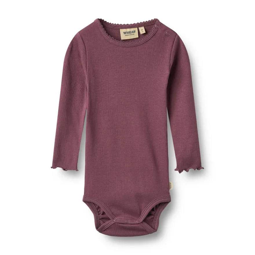Wheat Regitze Långärmad Rib Body - Eggplant
