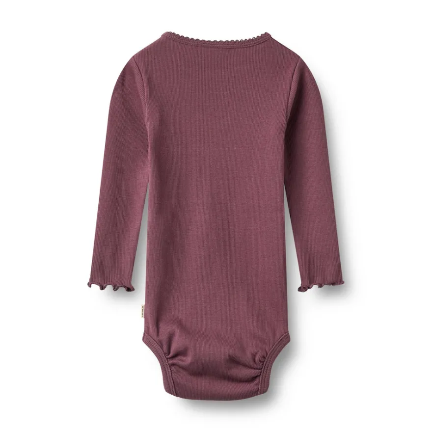 Wheat Regitze Långärmad Rib Body - Eggplant