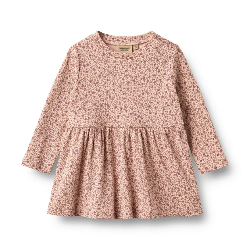 Wheat Sessa Jersey Klänning - Dime Rose Small Flowers