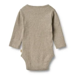 Wheat Spencer Långärmad Rib Body - Gravel Melange