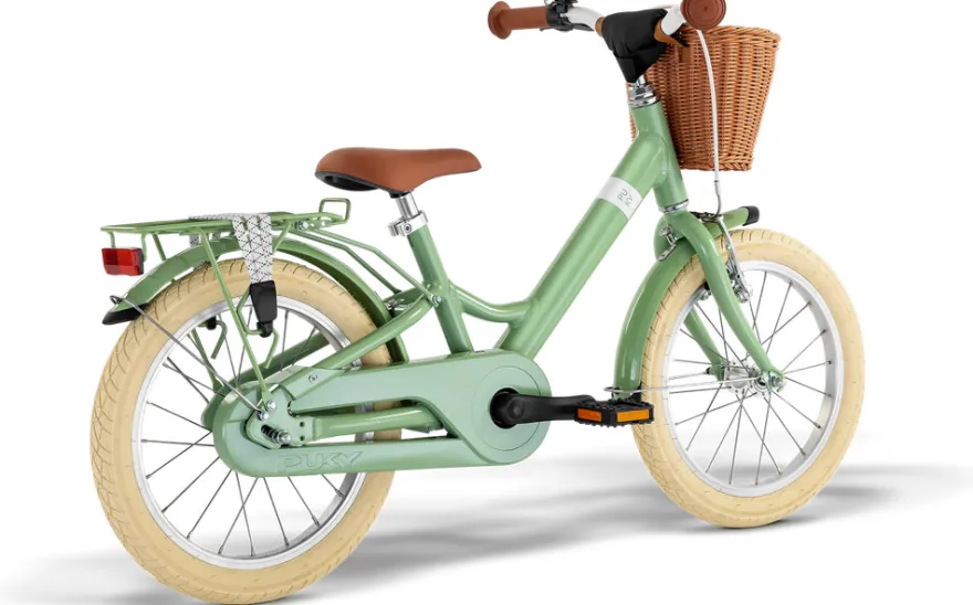 Youke Classic 16-Alu Springcykel med Korg - Retro Grön