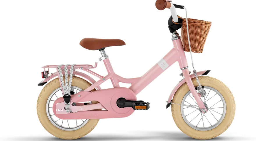 Youke Classic 12-Alu Springcykel med Korg - Retro Rose