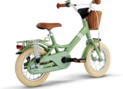 Youke Classic 12-Alu Springcykel med Korg - Retro Grön
