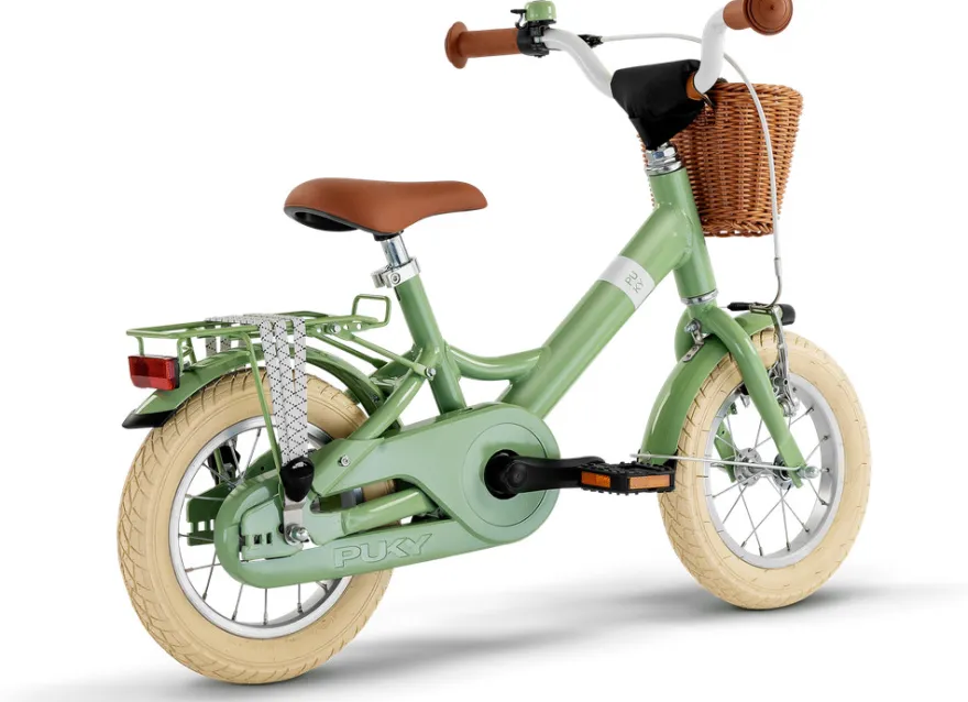 Youke Classic 12-Alu Springcykel med Korg - Retro Grön