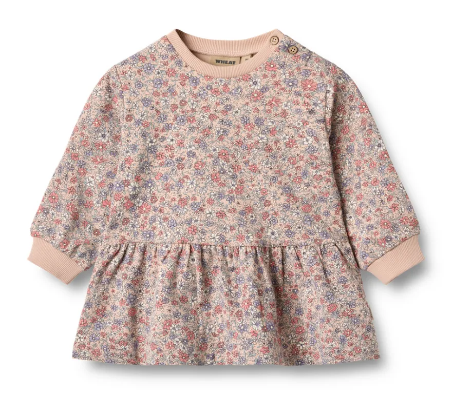 Zenia Sweatklänning - Rose dust flowers